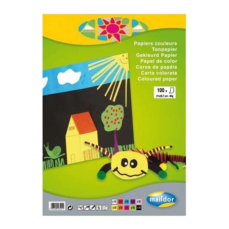 BLOC PAPIER COULEURS 100F A4 80G