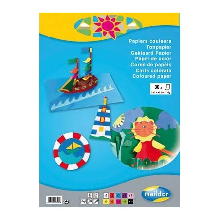 BLOC PAPIER COULEURS 30F A3 120G