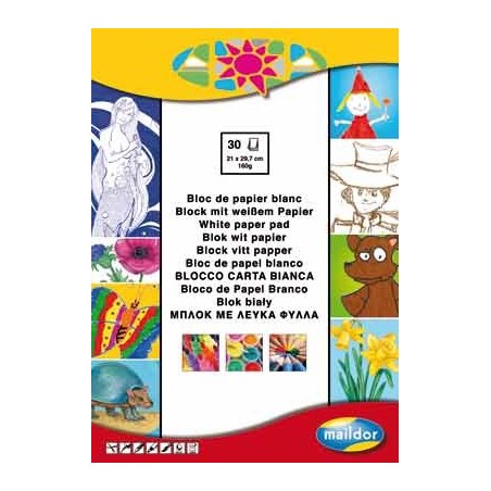 BLOC PEINTURE BLANC A4 160G 30F