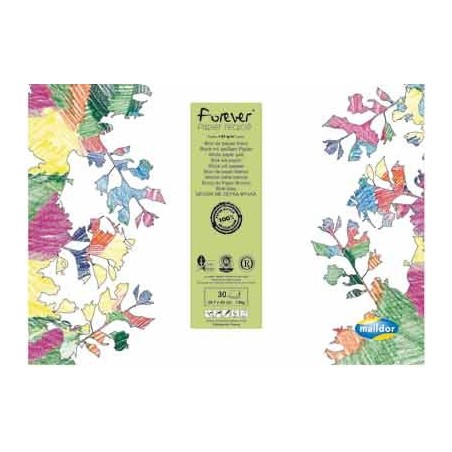 BLOC 30 FS CARTA FOREVER RECYCLE 130G BLANC A3