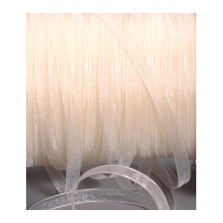 RUBAN EN ORGANZA 5M X 6MM - ECRU
