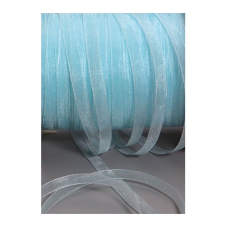 RUBAN EN ORGANZA 5M X 6MM BLEU