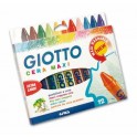 ETUI 12 CRAYONS CIRE GIOTTO MAXI Diamètre 11MM ASSORTIS