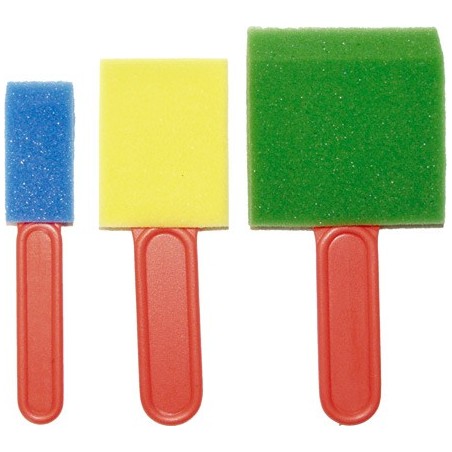 3 PINCEAUX PLATS MOUSSE ASSORTIS