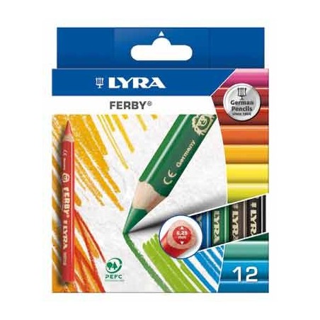 FERBY 12 CRAYONS COULEURS ASSORTIS