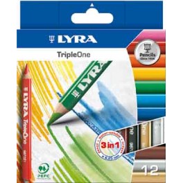 TRIPLE ONE 12 CRAYONS COULEURS ASSORTIS