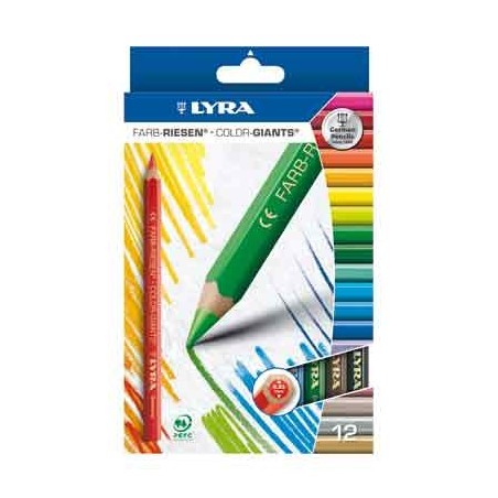 COULEURS GÉANTES 12 CRAYONS COULEURS ASSORTIS