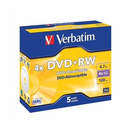 DVD+RW 4x  pack de 5