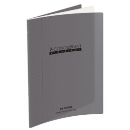 CAHIER PP GRIS 17X22 96P SÉYÈS 90G PIQURE