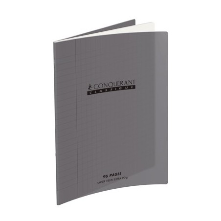 CAHIER PP GRIS 17X22 96P SÉYÈS 90G PIQURE