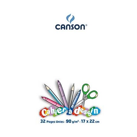 CAHIER DESSIN PP 17X22 32P UNI 90G