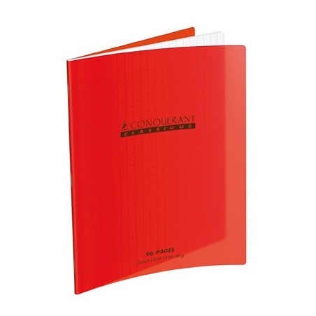 CAHIER PP ROUGE 24X32 48P SÉYÈS 90G PIQURE