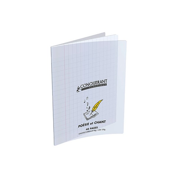 Cahier de poésie 48 pages seyès 90g/uni 120g, format 21x29,7 cm