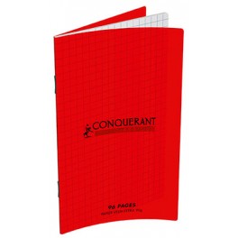 CARNET PIQURE PP ROUGE 9X14 96P 5X5 90G