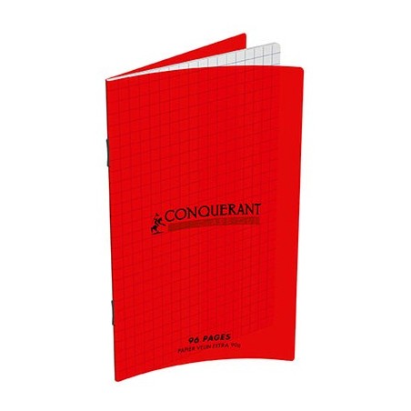 CARNET PIQURE PP ROUGE 9X14 96P 5X5 90G
