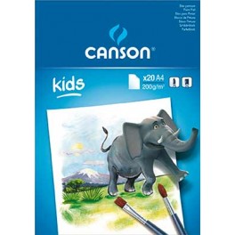 CANSON BLOC PEINTURE BLANC A4 200G 20F