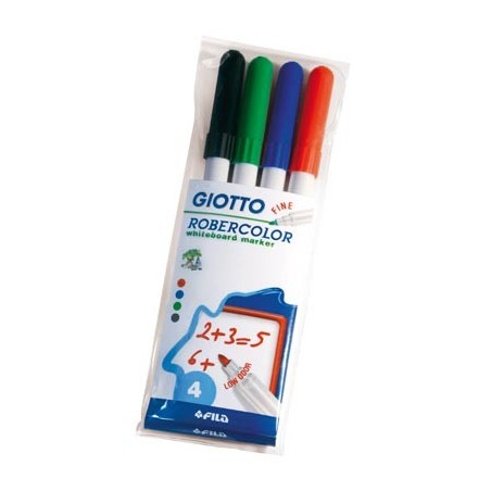 ROBERCOLOR 4 FEUTRES TABLEAU BLANC FIN COLORIS ASSORTIS