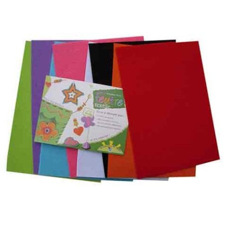 8 COUPONS FEUTRE TEXTILE COLORIS ASSORTIS