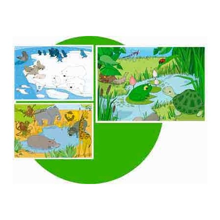 ANIMAUX DU MONDE LOT DE 3 PUZZLES SOFT