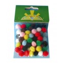 POMPONS 10MM LOT DE 65 COULEURS ASSORTIES 