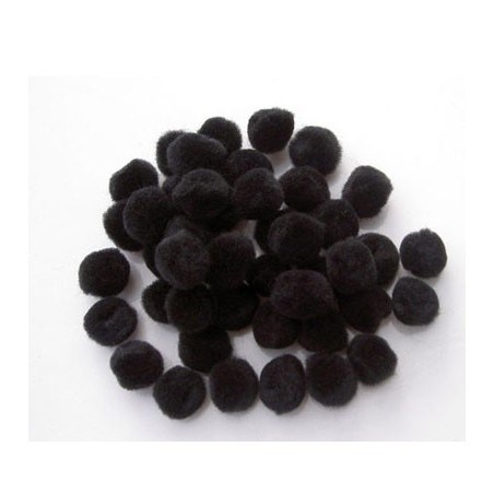 45 POMPONS NOIRS 15MM