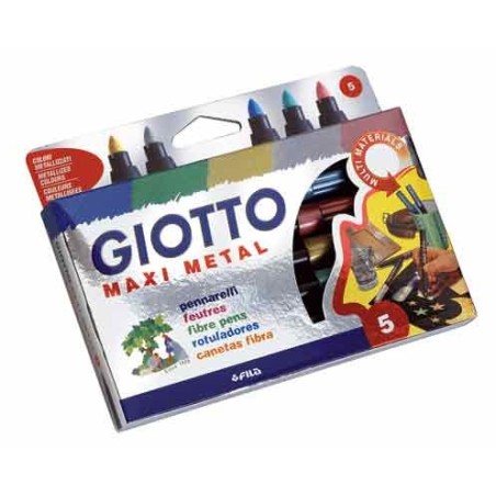 GIOTTO DECOR METAL 5 FEUTRES COLORIS ASSORTIS