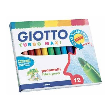 TURBO MAXI 12 FEUTRES COLORIS ASSORTIS
