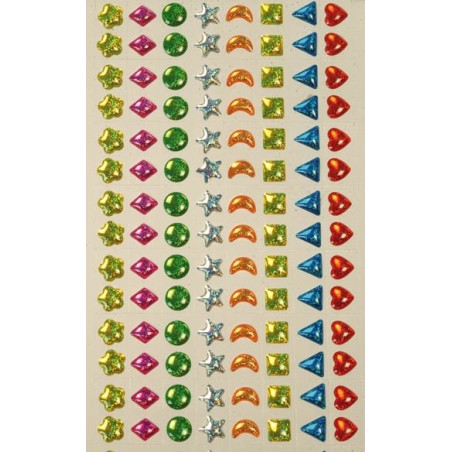96 STRASS PIERRES PRÉCIEUSES ADHÉSIVES ASSORTIES