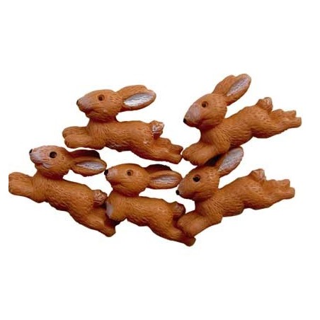 MINI FORMES RESINE LAPINS 30 mm 5 pièces assorties