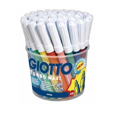 TURBO MAXI POT 48 FEUTRES COLORIS ASSORTIS