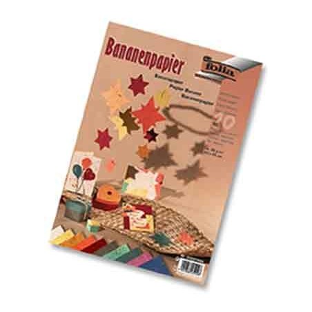 PAPIER BANANE 23x33cm Paquet 10 feuilles assorties