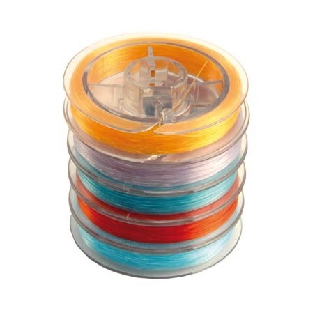 FIL NYLON lot de 5 bobines 30m  5 Couleurs assorties