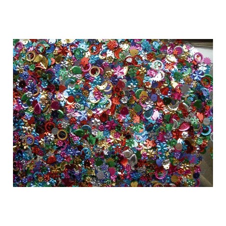 PAILLETTES FORMES ET COUL ASS SAC 75G - Séquins assortis