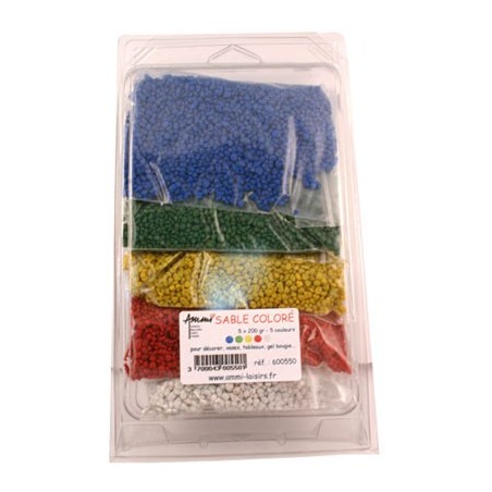 SABLE GRAVIER 200g x 5 couleurs assortis