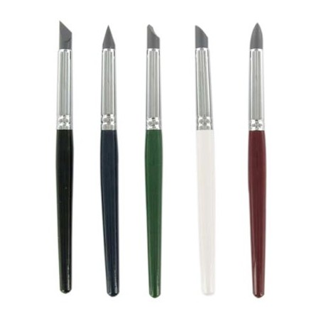5 OUTILS A PEINDRE POINTE CAOUTCHOUC ASSORTIS