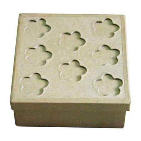 BOITE CARTON A DECORER carré 120x120x52mm