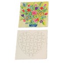 PUZZLE A DECORER cœur en carton 40 pièces 140x140mm