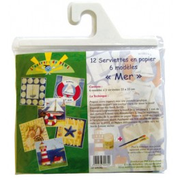 SERVIETTES PAPIER pqt 12 ASS MER