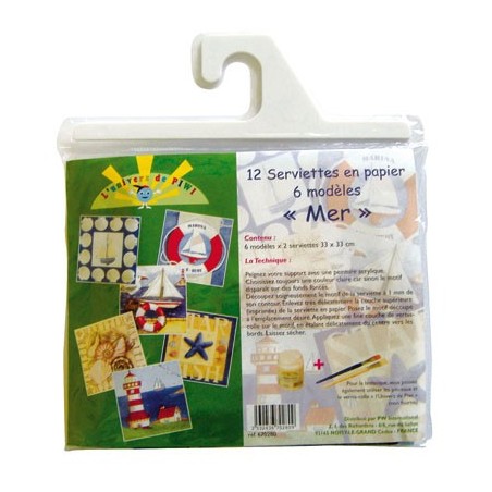 SERVIETTES PAPIER pqt 12 ASS MER