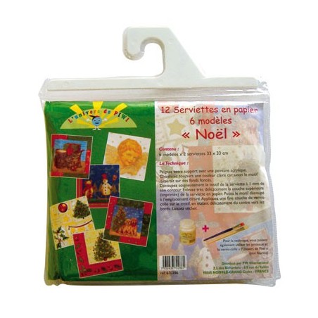 SERVIETTES PAPIER pqt 10 ASS NOEL