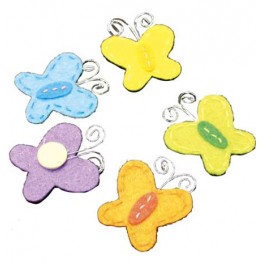 MINI FORMES METAL PAPILLONS JAUNE 27mm 5 pièces assorties