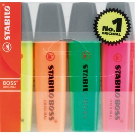 SURLIGNEUR BOSS ORIGINAL 4 SURLIGNEURS COLORIS ASSORTIS