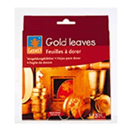 PAQUET DE 25 FEUILLES A DORER 14X14CM  OR