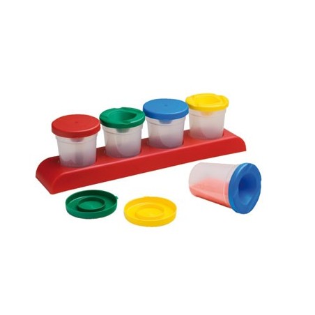 4 POTS ANTI-VERSE + SUPPORT PLASTIQUE