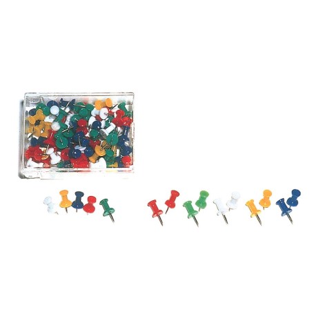 100 EPINGLES PUSH PINS COLORIS ASSORTIS