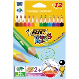 KIDS ÉVOLUTION TRIANGLE 12 CRAYONS COULEURS ASSORTIS