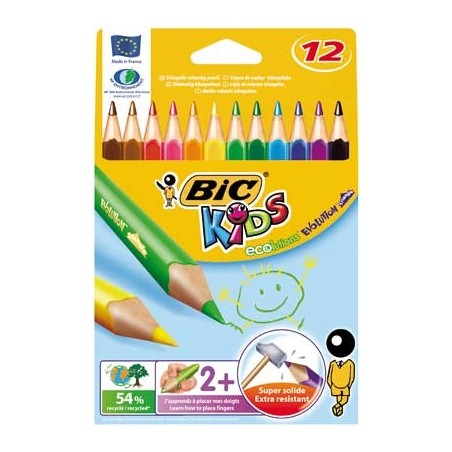KIDS EVOLUTION TRIANGLE 12 CRAYONS COULEURS ASSORTIS