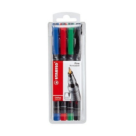 OH-PEN PERMANENT 4 FEUTRES FINS COLORIS ASSORTIS