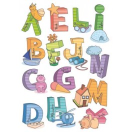 STICKERS EDUCATIFS 2F 69x49cm alphabet -