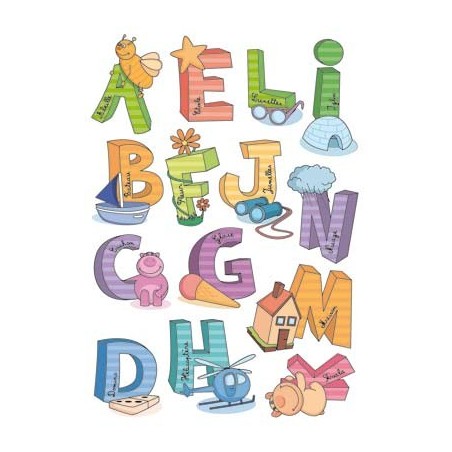 STICKERS EDUCATIFS 2F 69x49cm alphabet -